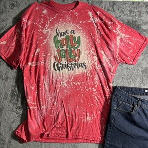 Bandolino Red shirt and Blue Denim Jeans top one X pants size 14